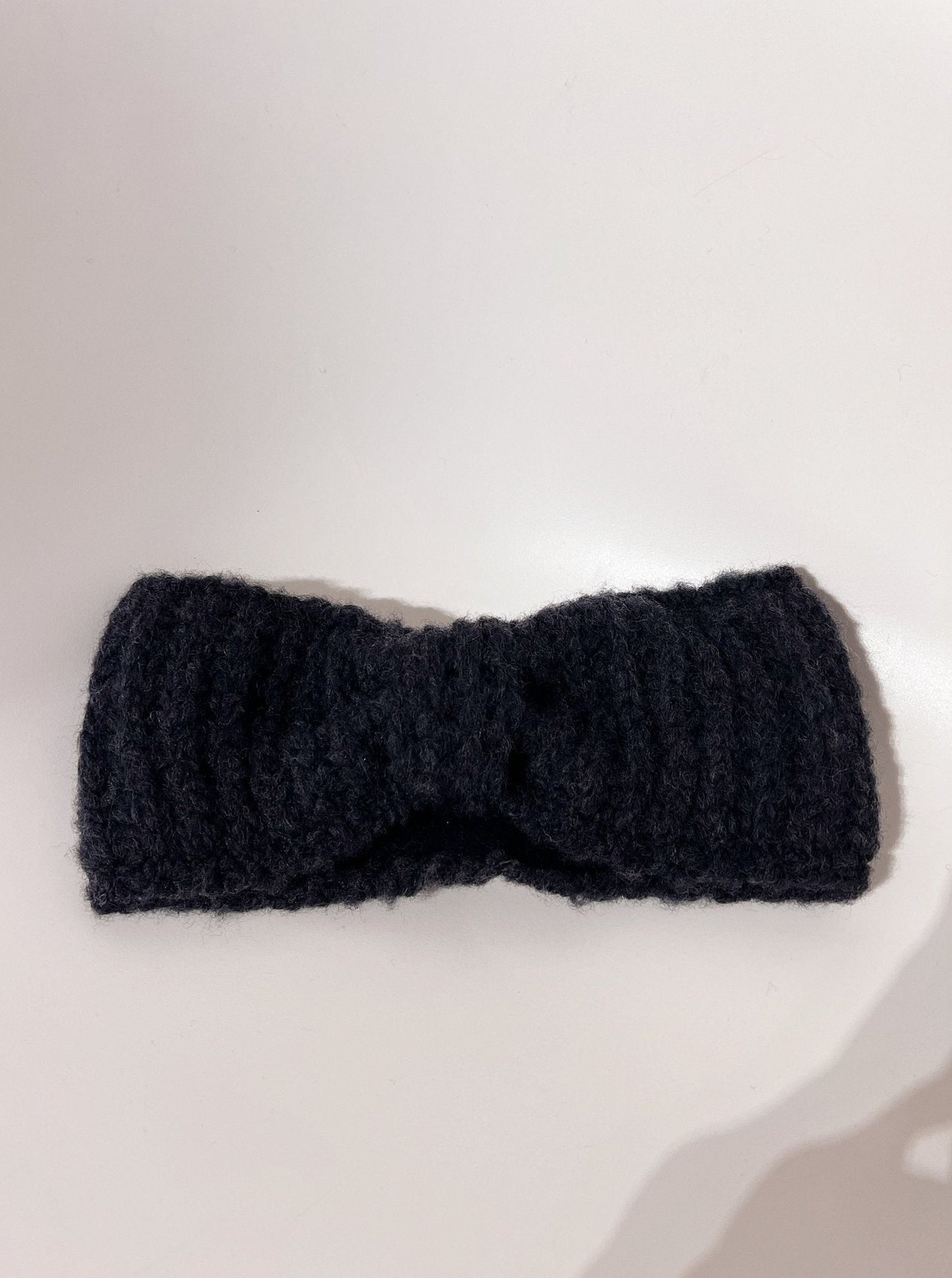 Stirnband mit Schleife - Anthrazit