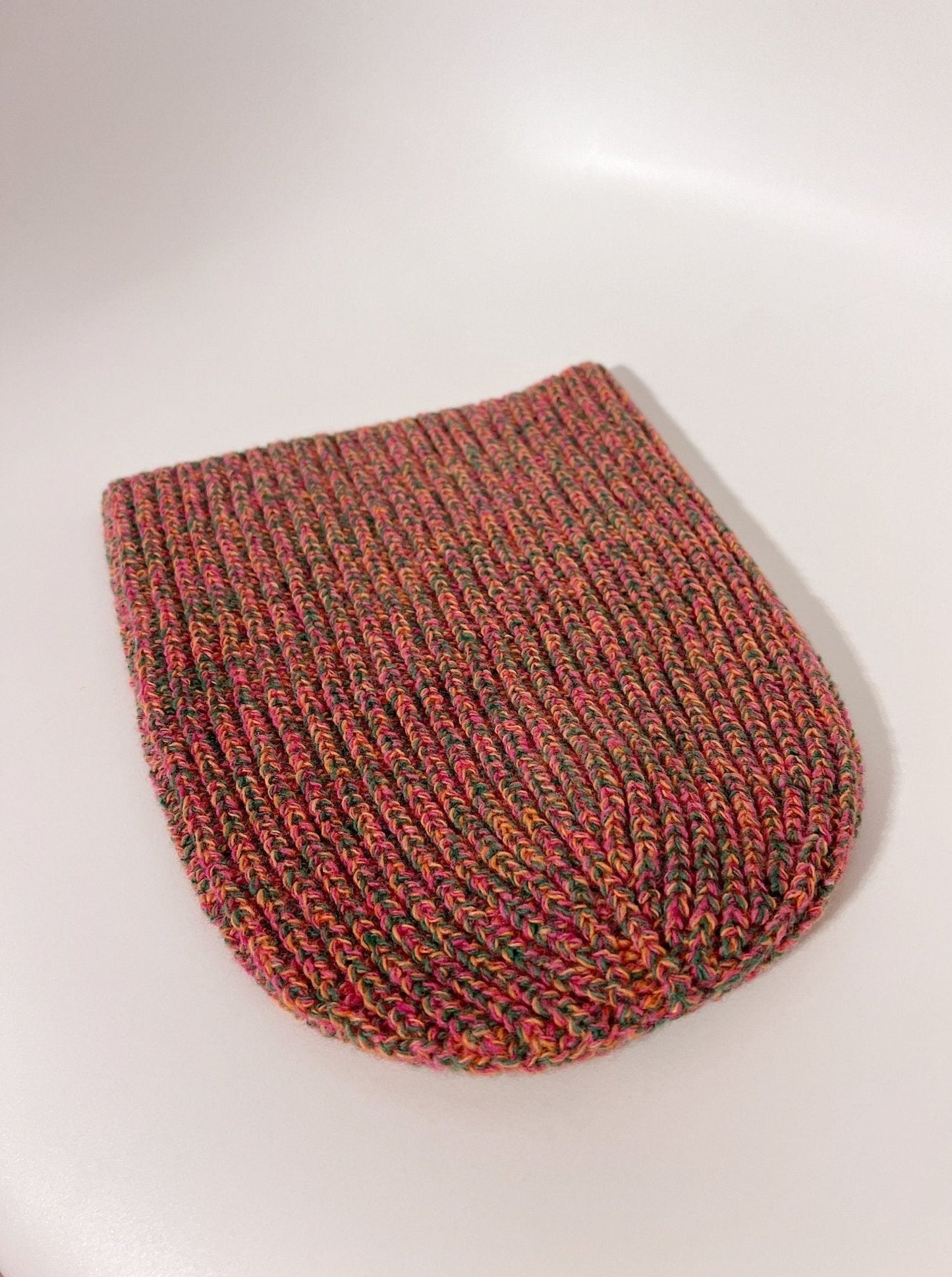 Wollbeanie - Meliert Grün Pink