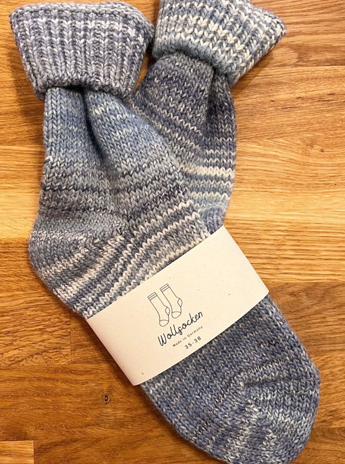 Wollsocken - Blau meliert