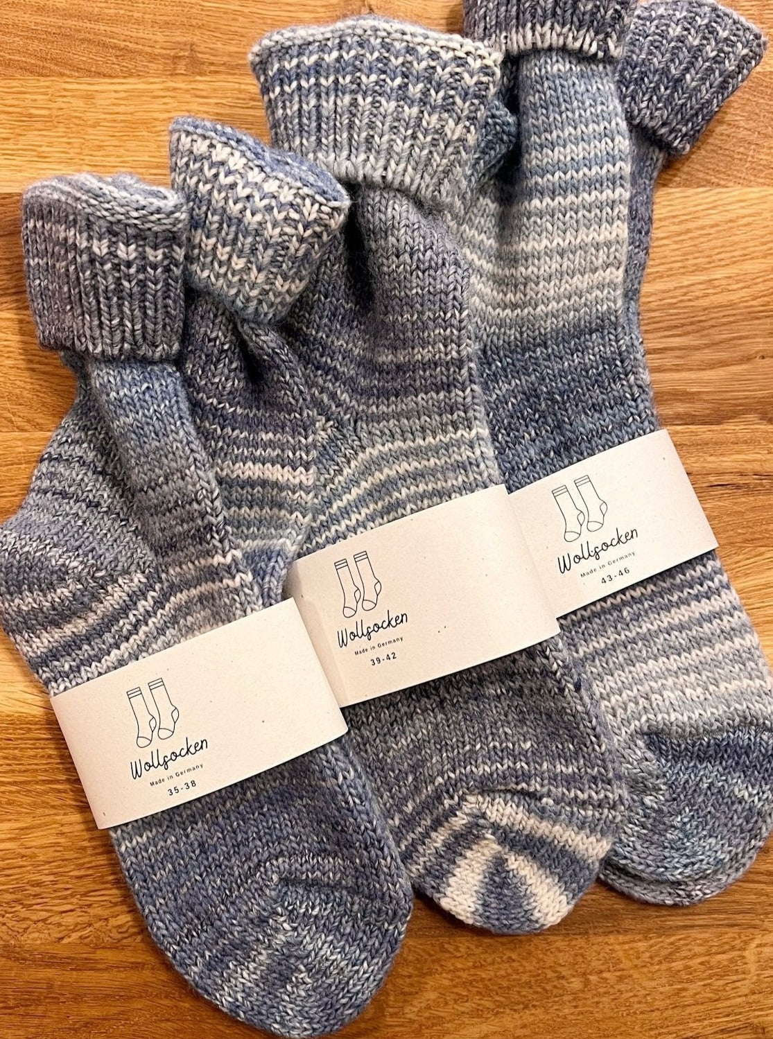 Wollsocken - Blau meliert