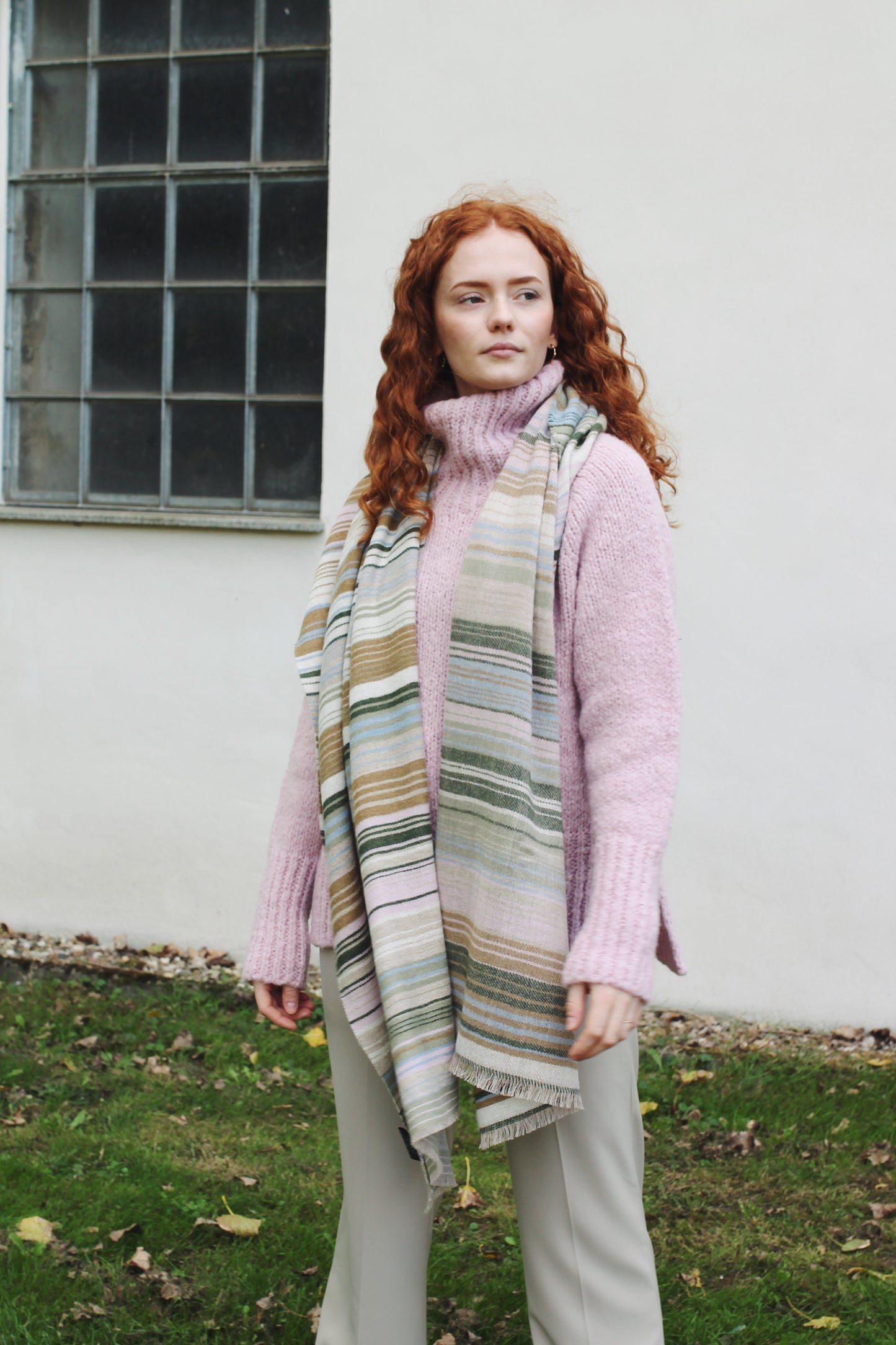 Wool Scarf with Stripes