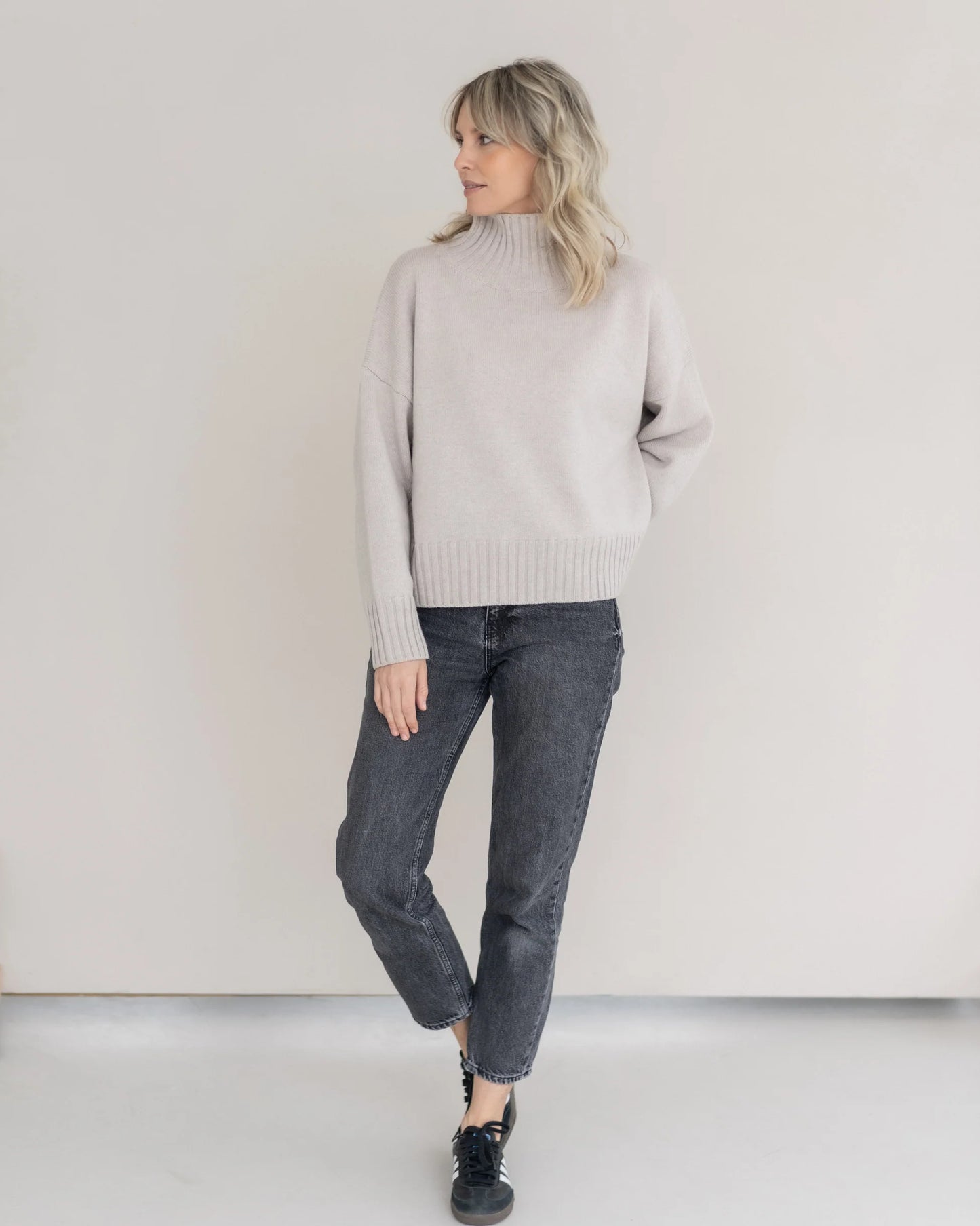 Halfen Oversized Sweater mit Stehkragen