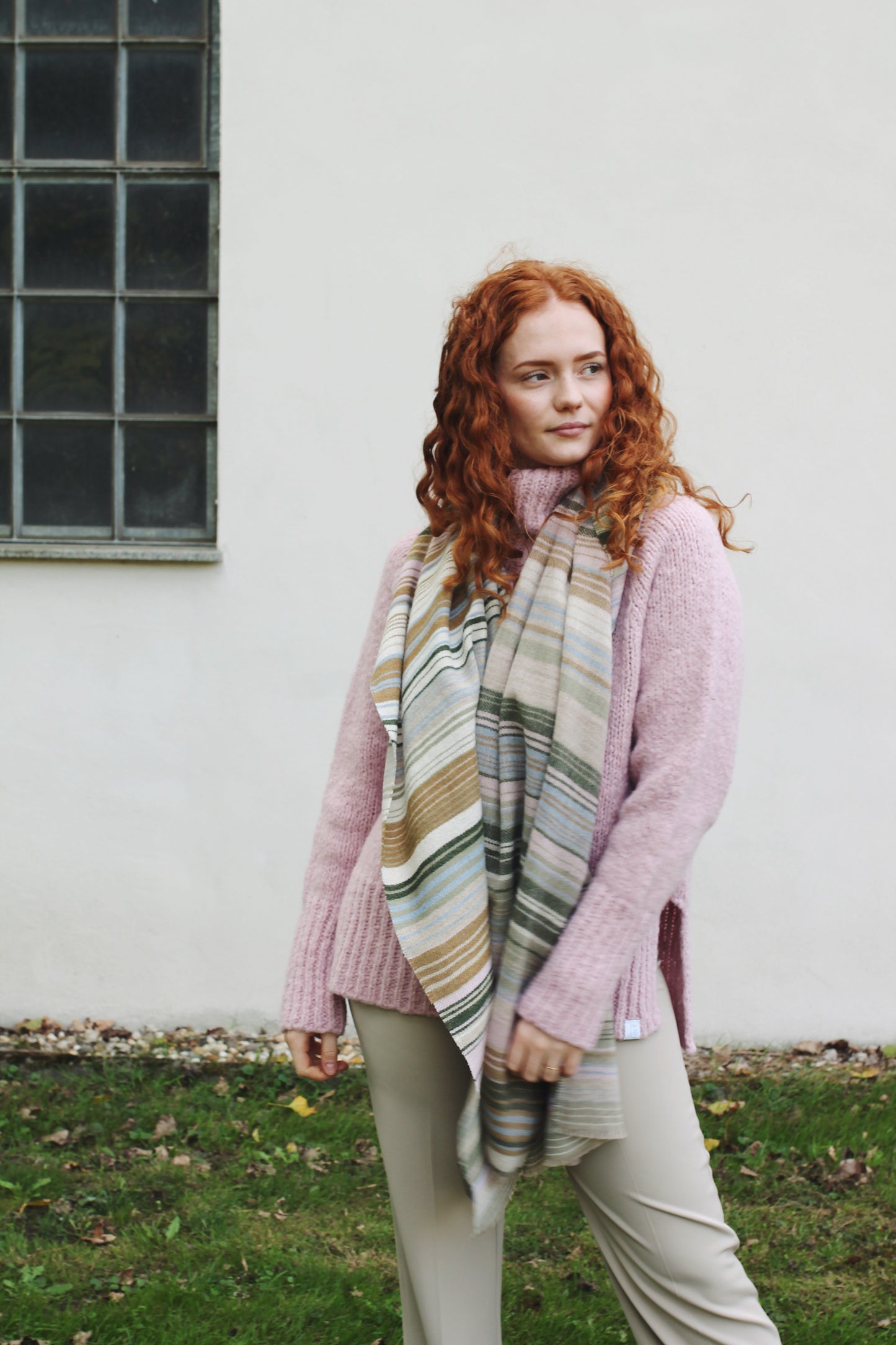 Wool Scarf with Stripes