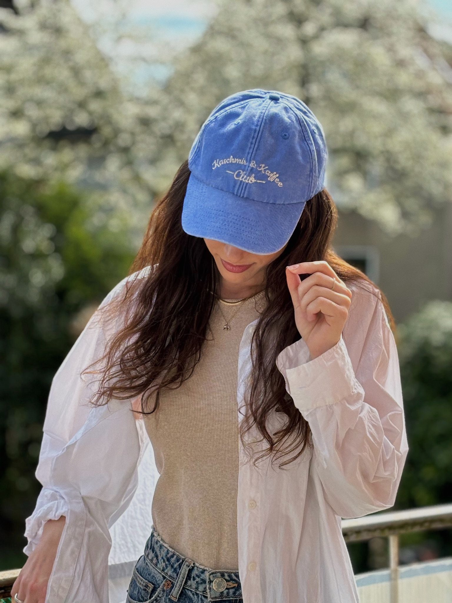 Cap Vintage Blau Kaschmir & Kaffee Club front