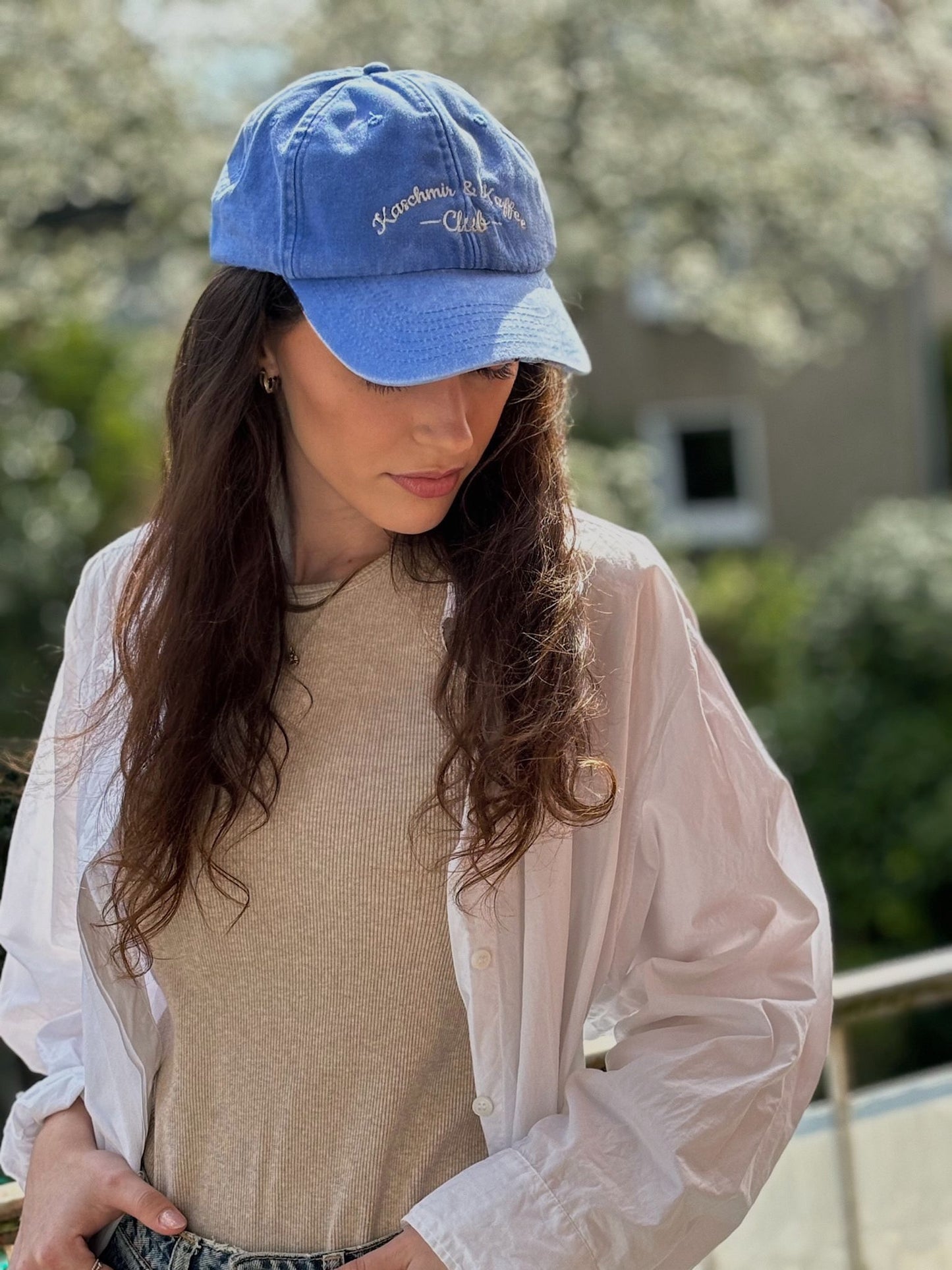 Cap Vintage Blau Kaschmir & Kaffee Club front