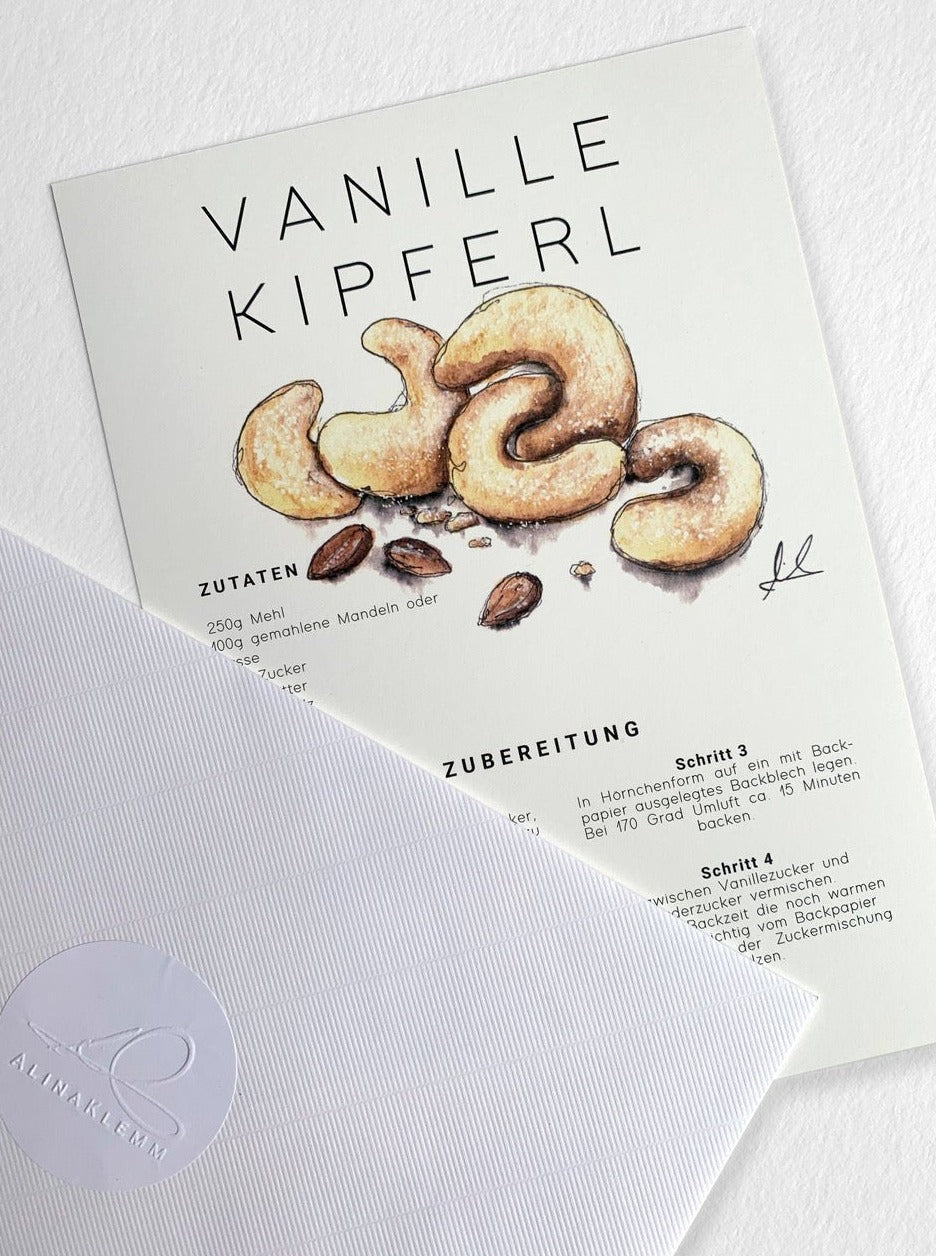Rezeptkarten - Vanille Kipferl
